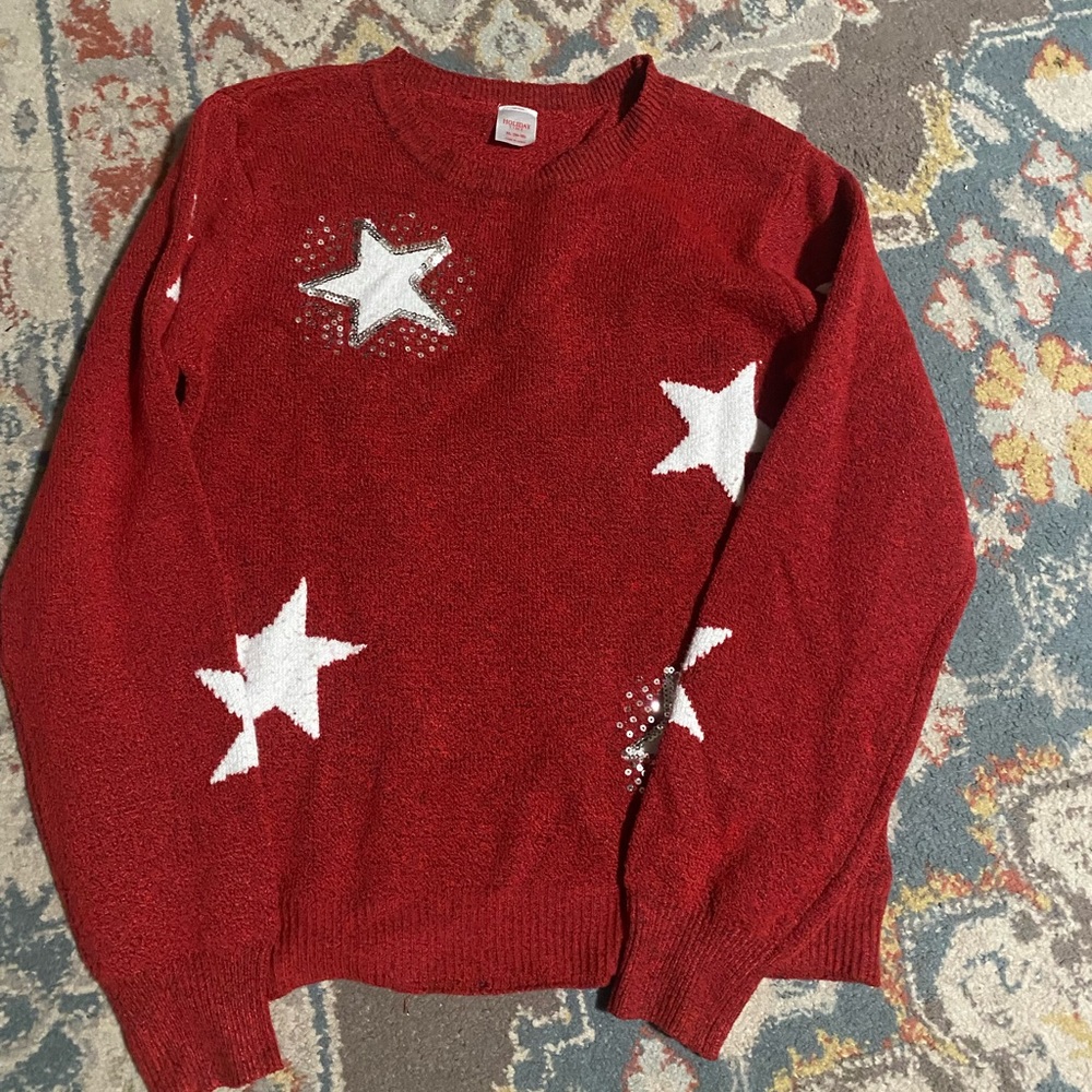This sweater is from Amazon. This has been worn just once and is an XL (14-16)